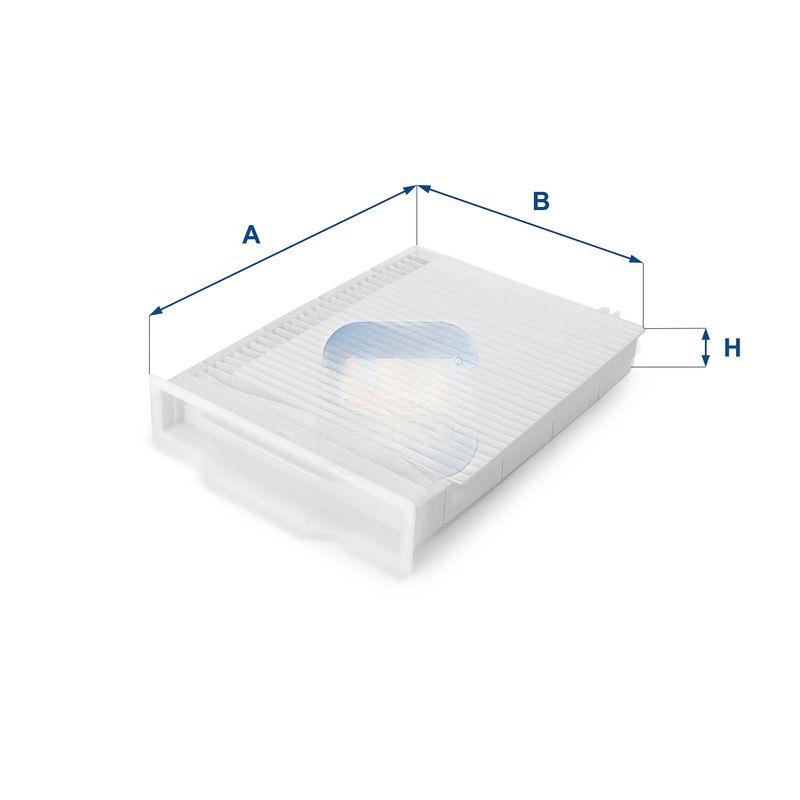 Фільтр, повітря у салоні, 29,5мм, пиловий фільтр, RENAULT MEGANE 02-, Ufi 53.107.00