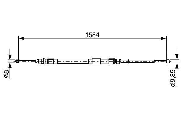 Тросовий привод, стоянкове гальмо, BMW 3 F30 12-, Bosch 1987482491