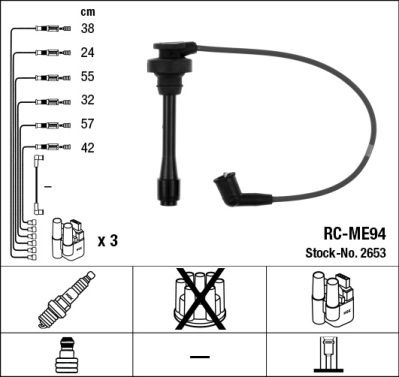 Комплект проводів високої напруги, Ngk RCME94