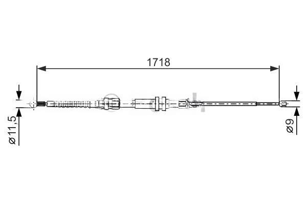 Тросовий привод, стоянкове гальмо, VW Caddy (III) Van all - Caddy(III) all (коротка база) 04- 1713/549, Bosch 1987482378