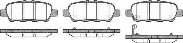 Комплект гальмівних накладок, дискове гальмо, задня вісь, з акустичною системою попередження про знос, NISSAN гальмівні колодки задн.Murano,Tiida,Juke