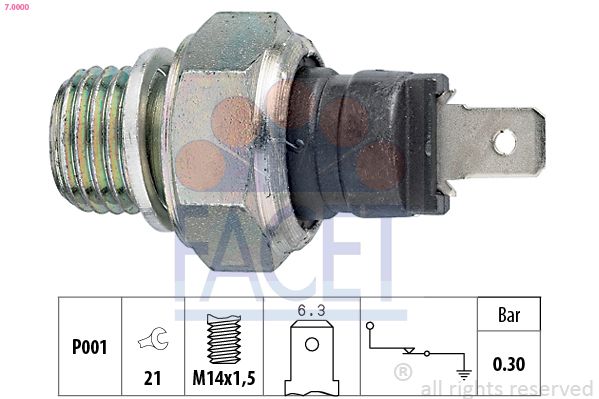 Гідравлічний вимикач, Fiat Ducato /Iveco Daily /VW LT 1.9-2.8 D/TD/TDI 78->, Facet 7.0000