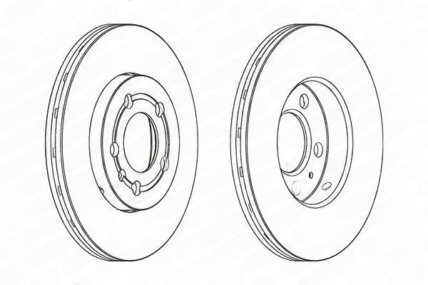 Гальмівний диск, з вентиляцією, 256мм, кількість отворів 5, VAG POLO SEDAN/RAPID/A1/A3/FABIA/OCTAVIA/BORA/GOLF 4/POLO 10-/96- перед. 256 мм.(мин. 2 шт