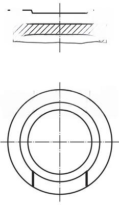 Поршень, VAG CADDY/GOLF/BORA/JETTA/PASSAT/TOURAN 97- D=81.00x1.0x1.2x2.0 +0.50 1.6 AHL/ALZ/ANA/AVU/AYD/BFQ/BFS/BGU/BSF/BSE, Mahle 0332001
