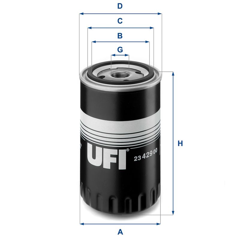 Оливний фільтр, фільтр для накручування, Ufi 23.429.00