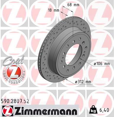 Гальмівний диск, Zimmermann 590.2807.52