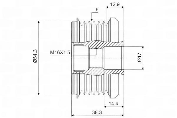 Механізм вільного ходу генератора, CITROEN/FIAT/FORD/PEUGEOT Jumper/Ducato/Transit/Boxer "2,2D "06>>, Valeo 588002