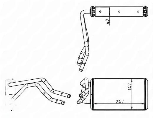 Теплообмінник, система опалення салону, Ford Transit 2.2D-3.2D 06-, Nrf 54227