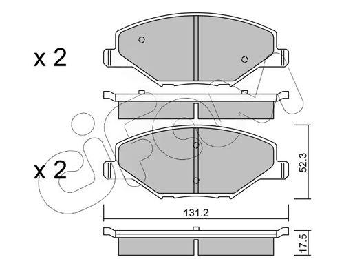 Комплект гальмівних накладок, дискове гальмо, без контакту попередження про знос, Skoda Fabia II-III 11- /VW Polo 10- (TRW), Cifam 822-1006-0