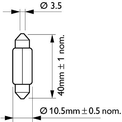 Лампа розжарювання, ліхтар номерного знака, Philips 12866B2