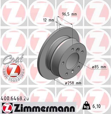 Гальмівний диск, Zimmermann 400.6468.20