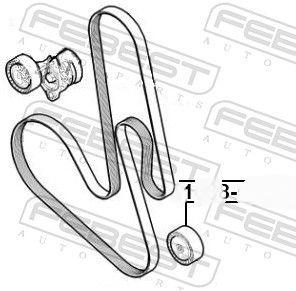 Відвідний/напрямний ролик, поліклиновий ремінь, Febest 1088-C100