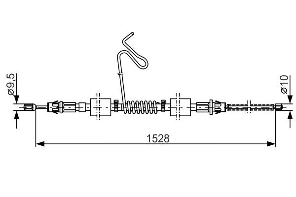 Тросовий привод, стоянкове гальмо, FORD Transit RL 00-06, Bosch 1987477178