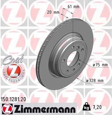 Гальмівний диск, Zimmermann 150128120