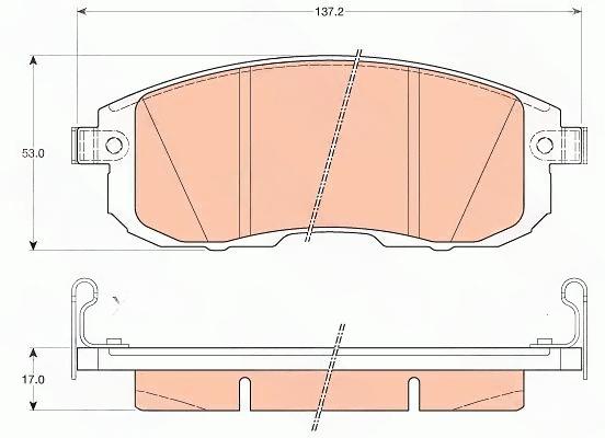 Комплект гальмівних накладок, дискове гальмо, Trw GDB3616