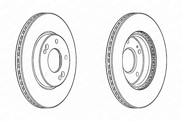 Гальмівний диск, з вентиляцією, 280мм, кількість отворів 5, HYUNDAI/KIA I30/CEED 12- передн.R15, Ferodo DDF2187C
