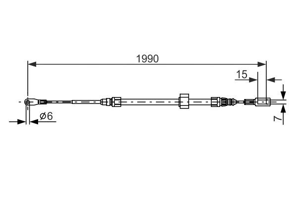 Тросовий привод, стоянкове гальмо, Sprinter, VW LT28-46, Bosch 1987477854