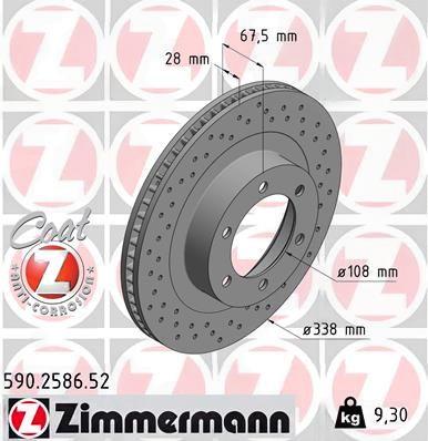 Гальмівний диск, Zimmermann 590.2586.52