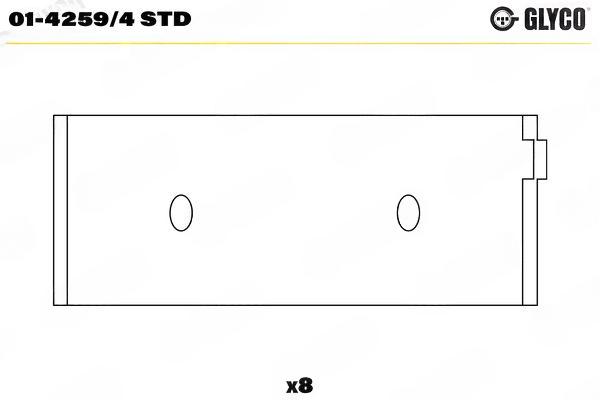 Підшипник шатуна, Glyco 01-4259/4STD