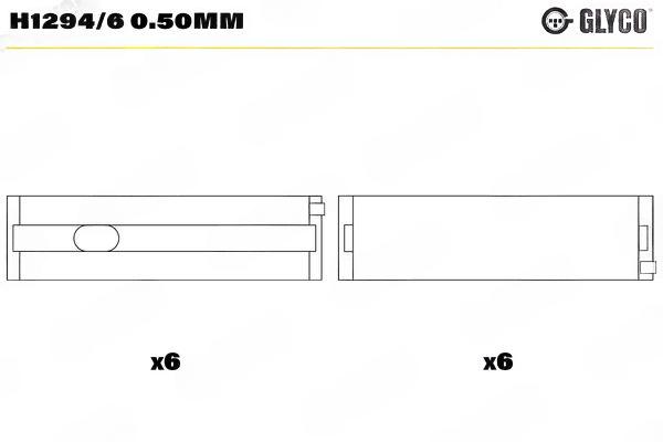 Підшипник колінчатого вала, Glyco H1294/60.50MM