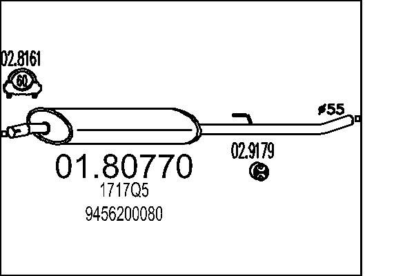 Проміжний глушник, Mts 01.80770