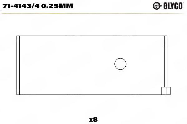 Підшипник шатуна, Glyco 71-4143/40.25MM