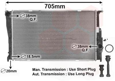 Радіатор, система охолодження двигуна, BMW 1/3SER E87/90 DIES 04-, Van Wezel 06002293