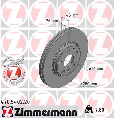 Гальмівний диск, Zimmermann 470.5402.20