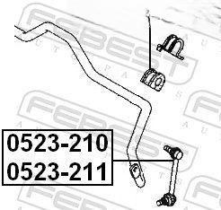 Тяга/стійка, стабілізатор, Febest 0523-211