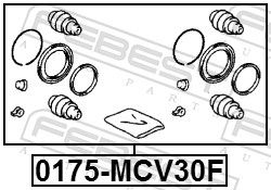 Ремонтний комплект, гальмівний супорт, передня вісь, Toyota Camry 30, Febest 0175-MCV30F