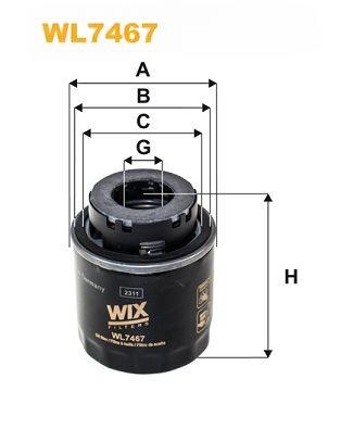 Оливний фільтр, фільтр для накручування, Wix Filters WL7467