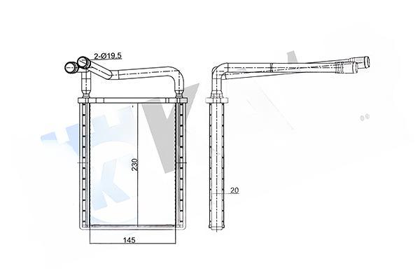Теплообмінник, система опалення салону, Kale Oto Radyatör 346765