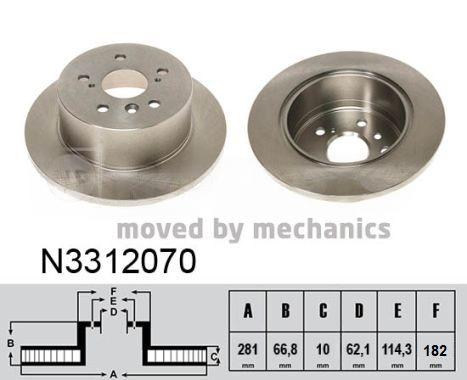 Гальмівний диск, Nipparts N3312070