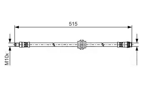 Гальмівний шланг, 485мм, RENAULT шланг гальмівний передн. лів/пр 515мм Kangoo 08-, Bosch 1987481480