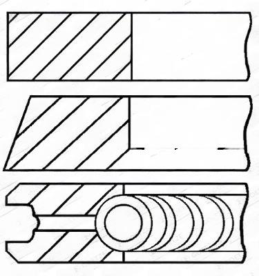 Комплект поршневих кілець, 81,00мм, AUDI A3 A4 A5 A6 Q3 Q5 TT/SEAT ALHAMBRA ATECA LEON/SKODA KODIAQ OCTAVIA III SUPERB III YETI/VW BEETLE 2,0D 07