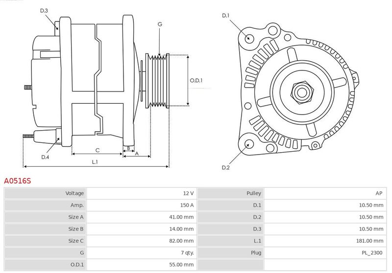 Генератор, Auto Starter A0516S