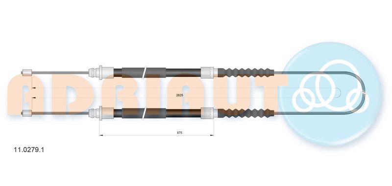 Тросовий привод, стоянкове гальмо, FIAT Ducato restyling drum brakeR01-/Boxer all drum brakeR02-/Jumper all dr, Adriauto 11.0279.1