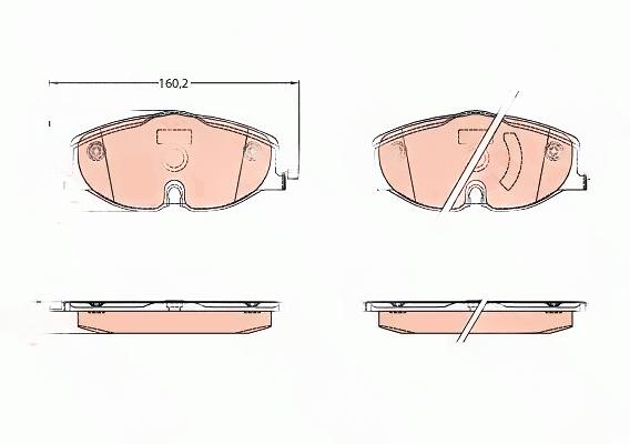 Комплект гальмівних накладок, дискове гальмо, Trw GDB2143