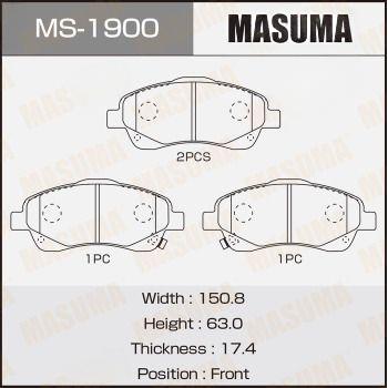 Комплект гальмівних колодок, Masuma MS1900