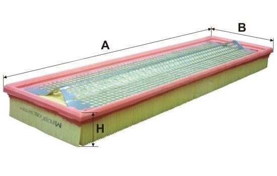 Повітряний фільтр, фільтрувальний елемент, Mercedes T2/LN1 2.3-4.0 84-98, Mfilter K355