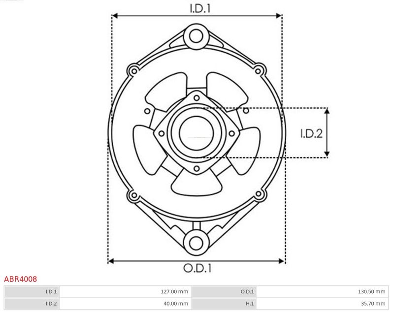 Тримач, фланець привода генератора, Auto Starter ABR4008