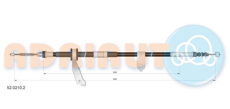Тросовий привод, стоянкове гальмо, TOYOTA AVENSIS лев., Adriauto 52.0210.2