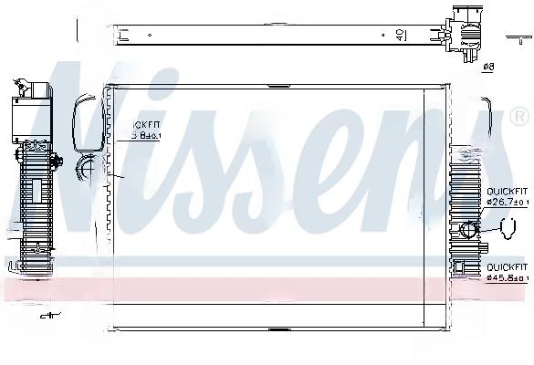 Радіатор, система охолодження двигуна, MERCEDES S-CLASS W 221 (05-) AT, Nissens 67107A