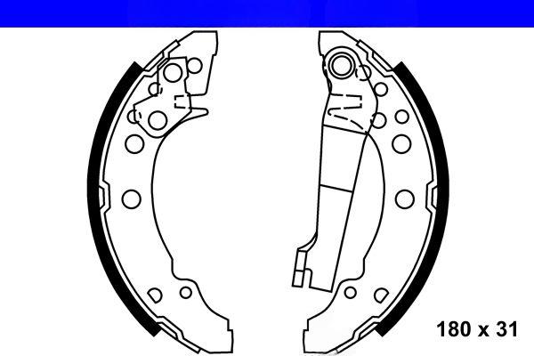 Комплект гальмівних колодок, Ate 03.0137-0126.2