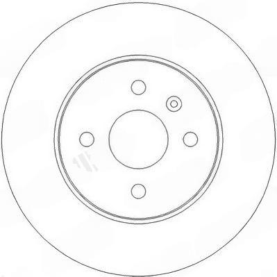 Гальмівний диск, повн., 264мм, кількість отворів 4, Opel Astra H, Combo, Meriva, Jurid 562254JC