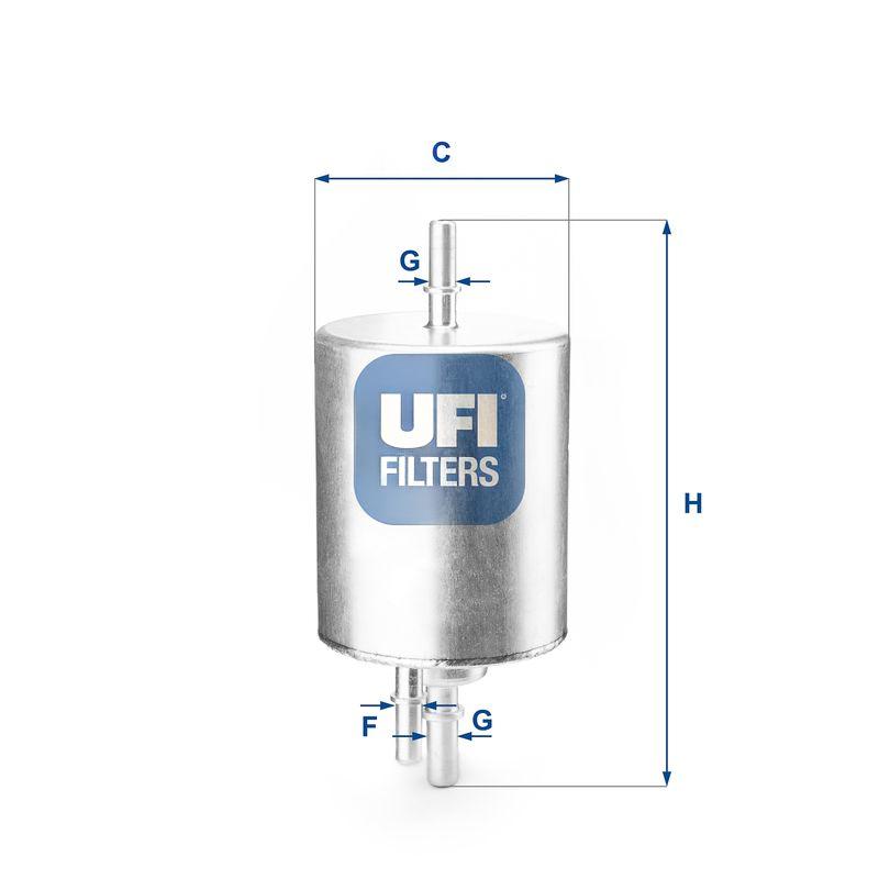 Фільтр палива, фільтрувальний елемент, AUDI A4/A6 04- 1.8T/2.4/3.0/4.2, Ufi 31.830.00