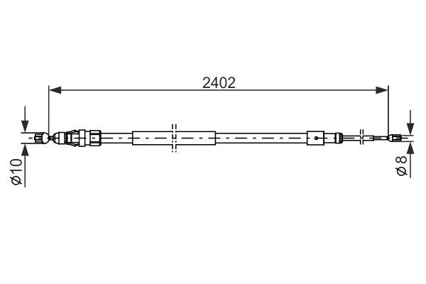 Тросовий привод, стоянкове гальмо, CITROEN Berlingo 08-, Bosch 1987482276