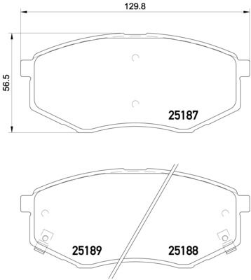 Комплект гальмівних накладок, дискове гальмо, Brembo P30055X