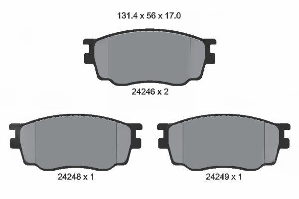 Комплект гальмівних накладок, дискове гальмо, Textar 2424601