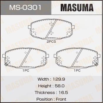 Комплект гальмівних колодок, Masuma MS-0301